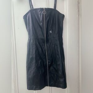 Faux leather zip-front slim dress | Aéropostale | Size S